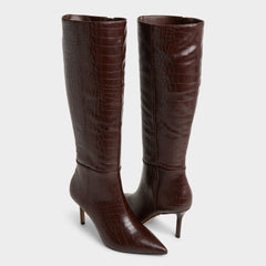 Aldo | Saphiria Dark Brown Women's Tall Boots - Knee-high boot, Stiletto heel