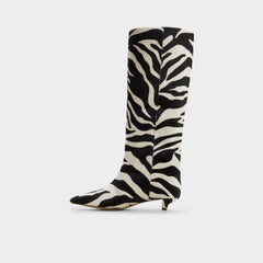 Aldo | Gabelia in White Black - Knee-high boot, Kitten heel