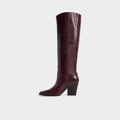 Aldo | Saddle in Bordo - Knee-high boot, Block heel