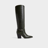 Aldo | Saddle in Dark Green - Knee-high boot, Block heel