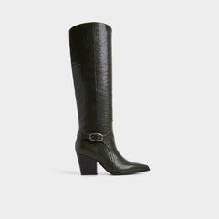 Aldo | Saddle in Dark Green - Knee-high boot, Block heel