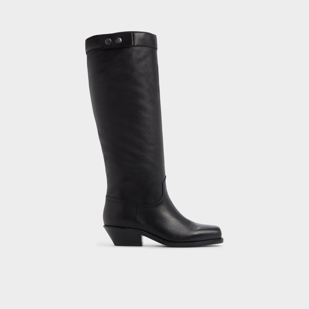 Aldo | Emberlyn in Black - Knee-high western boot, Cup sole