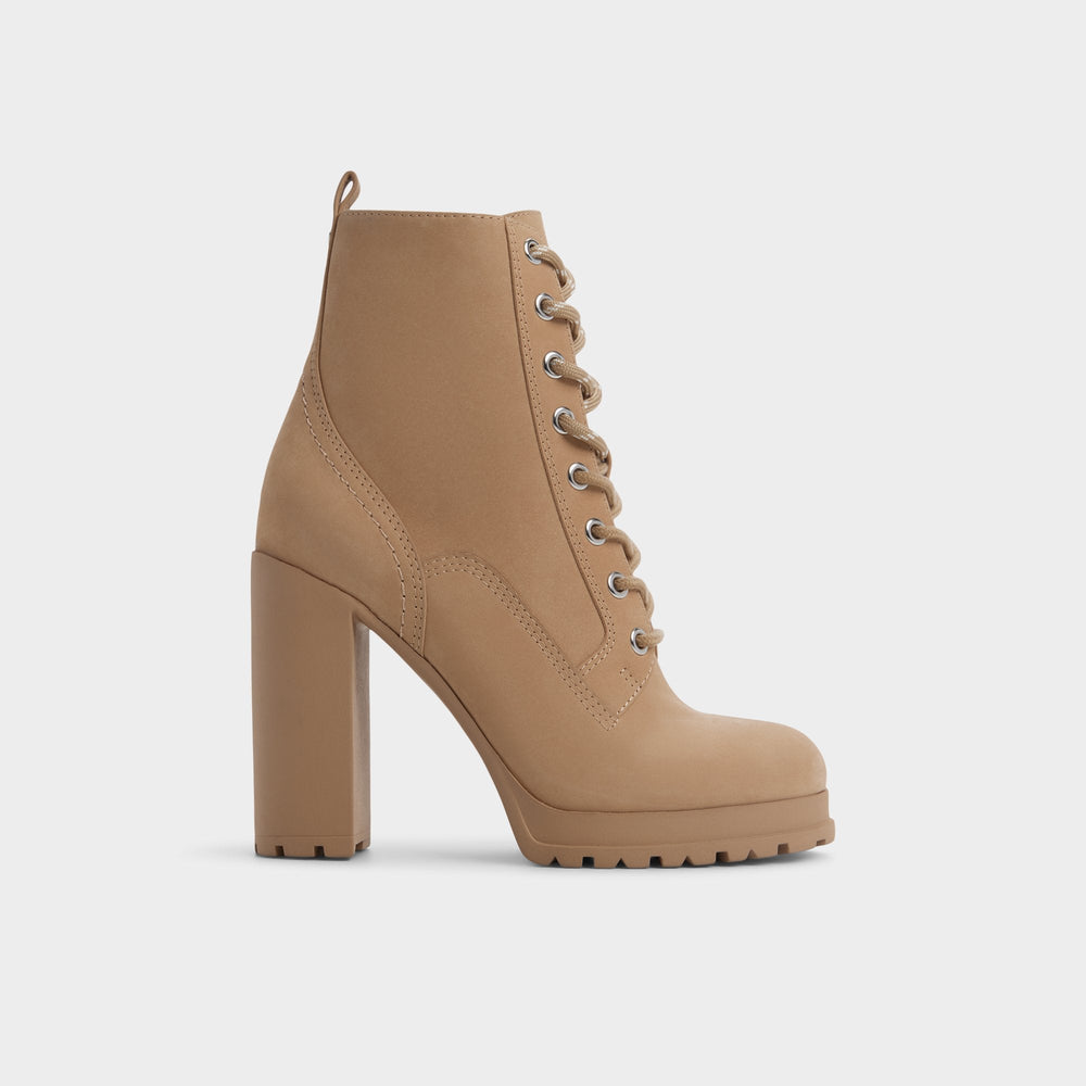 Aldo | Rebelliously in Medium Beige - Combat ankle boot, Lug sole