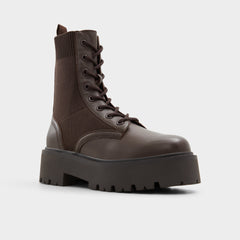 Aldo | Talaleryknit Brown Overflow Women's Combat boots - Combat ankle boot, Brown