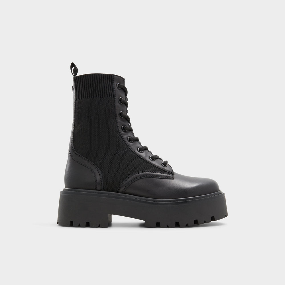 Aldo | Talaleryknit Black Women's Combat boots - Combat ankle boot, Black
