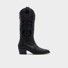 Aldo | Nebraska Black Women's Western - Mid-calf western boot, Block heel