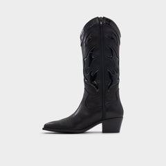 Aldo | Nebraska Black Women's Western - Mid-calf western boot, Block heel