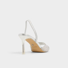 Aldo | Andyana Silver Women's Strappy sandals - Slingback heeled sandal, Stiletto heel