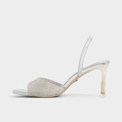 Aldo | Andyana Silver Women's Strappy sandals - Slingback heeled sandal, Stiletto heel