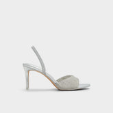 Aldo | Aitana Silver Women's Heeled sandals - Slingback heeled sandal, Stiletto heel