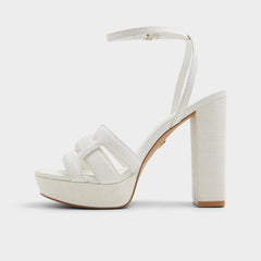 Aldo | Valaberel Open White Women's Platform sandals - Strappy heeled sandal, Platform