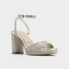 Aldo | Alluring Silver Women's Iridescent metallics - Strappy heeled sandal, Platform
