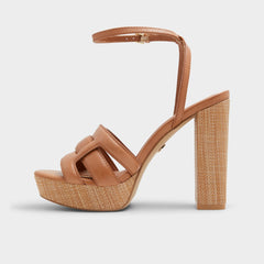 Aldo | Valaberel Medium Brown Women's Platform sandals - Strappy heeled sandal, Platform