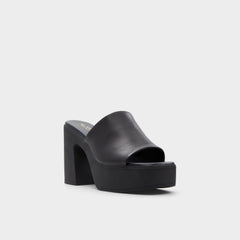 Aldo | Maysee Other Black Leather Smooth Women's Mule slides - Heeled mule, Platform