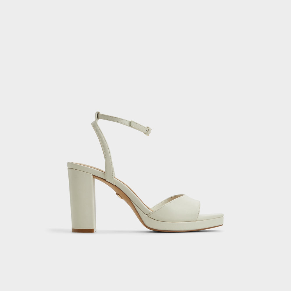 Aldo | Gracious White/Bone Women's Block heels - Strappy heeled sandal, Block heel