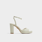 Aldo | Gracious White/Bone Women's Block heels - Strappy heeled sandal, Block heel