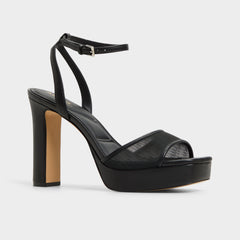 Aldo | Chicglimmer Black Women's Platform sandals - Strappy heeled sandal, Block heel