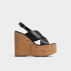 Aldo | Sandcastle Black Women's Platform sandals - Strappy wedge sandal