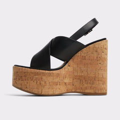Aldo | Sandcastle Black Women's Platform sandals - Strappy wedge sandal