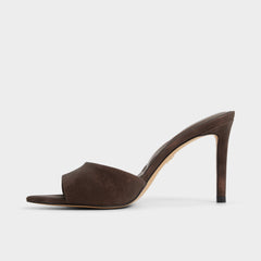 Aldo | Anniebrilden Dark Brown Women's Mule slides - Heeled mule, Stiletto heel