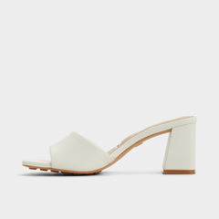 Aldo | Tisha White Women's Heeled mules - Heeled mule, Block heel