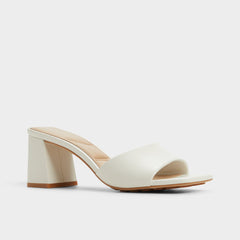 Aldo | Tisha White Women's Heeled mules - Heeled mule, Block heel