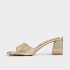Aldo | Tisha Gold Women's Heeled mules - Heeled mule, Block heel