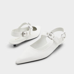 Aldo | Kellya White Women's Slingbacks - Sling back high heel, Kitten heel