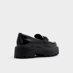 Aldo | Oneameth Black Synthetic Patent Women's Loafers & Oxfords - Loafer, Lug sole