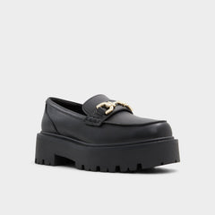 Aldo | Oneameth Black Synthetic Smooth Women's Loafers & Oxfords - Loafer, Lug sole