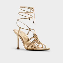 Aldo | Curacao in Gold - Strappy heeled sandal, Stiletto heel