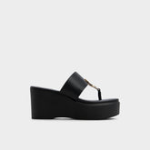 Aldo | Friegan in Black - Slide sandal, Wedge heel