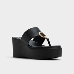 Aldo | Friegan in Black - Slide sandal, Wedge heel
