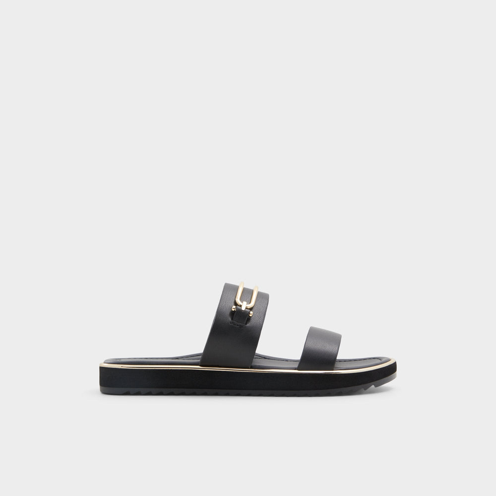 Aldo | Lagoon Other Black Women's Strappy sandals - Strappy flat sandal, Footbed sandal