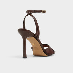 Aldo | Sharra in Dark Brown - Strappy heeled sandal, Stiletto heel