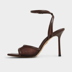 Aldo | Sharra in Dark Brown - Strappy heeled sandal, Stiletto heel