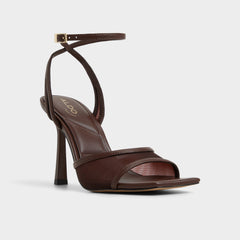 Aldo | Sharra in Dark Brown - Strappy heeled sandal, Stiletto heel