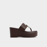 Aldo | Friegan in Dark Brown - Slide sandal, Wedge heel