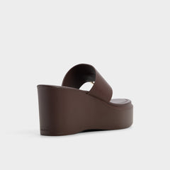 Aldo | Friegan in Dark Brown - Slide sandal, Wedge heel