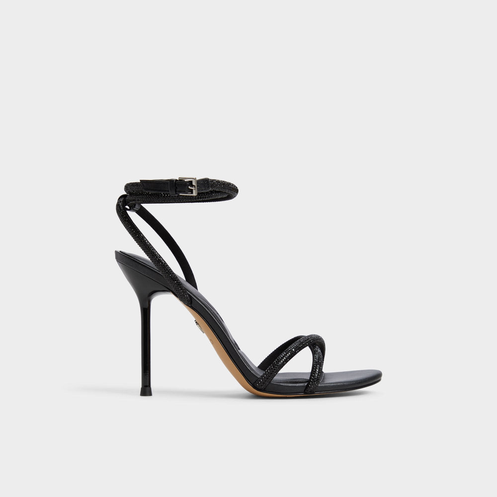 Aldo | Manaelden Black Women's Strappy sandals - Strappy heeled sandal, Stiletto heel