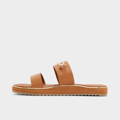 Aldo | Lagoon Other Brown Women's Flats - Strappy flat sandal, Footbed sandal