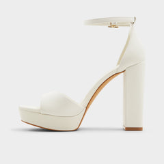 Aldo | Enaegyn2.0 White/Bone Women's Platform Shoes - Strappy heeled sandal, Block heel