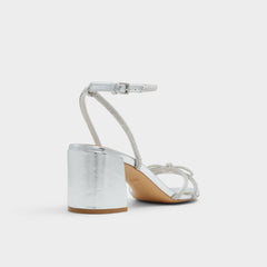 Aldo | Bouclette Silver Women's Block heels - Strappy heeled sandal, Block heel