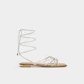 Aldo | Nirena White/Bone Women's Flats - Strappy flat sandal