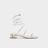Aldo | Spinna in Silver - Strappy sandal, Block heel