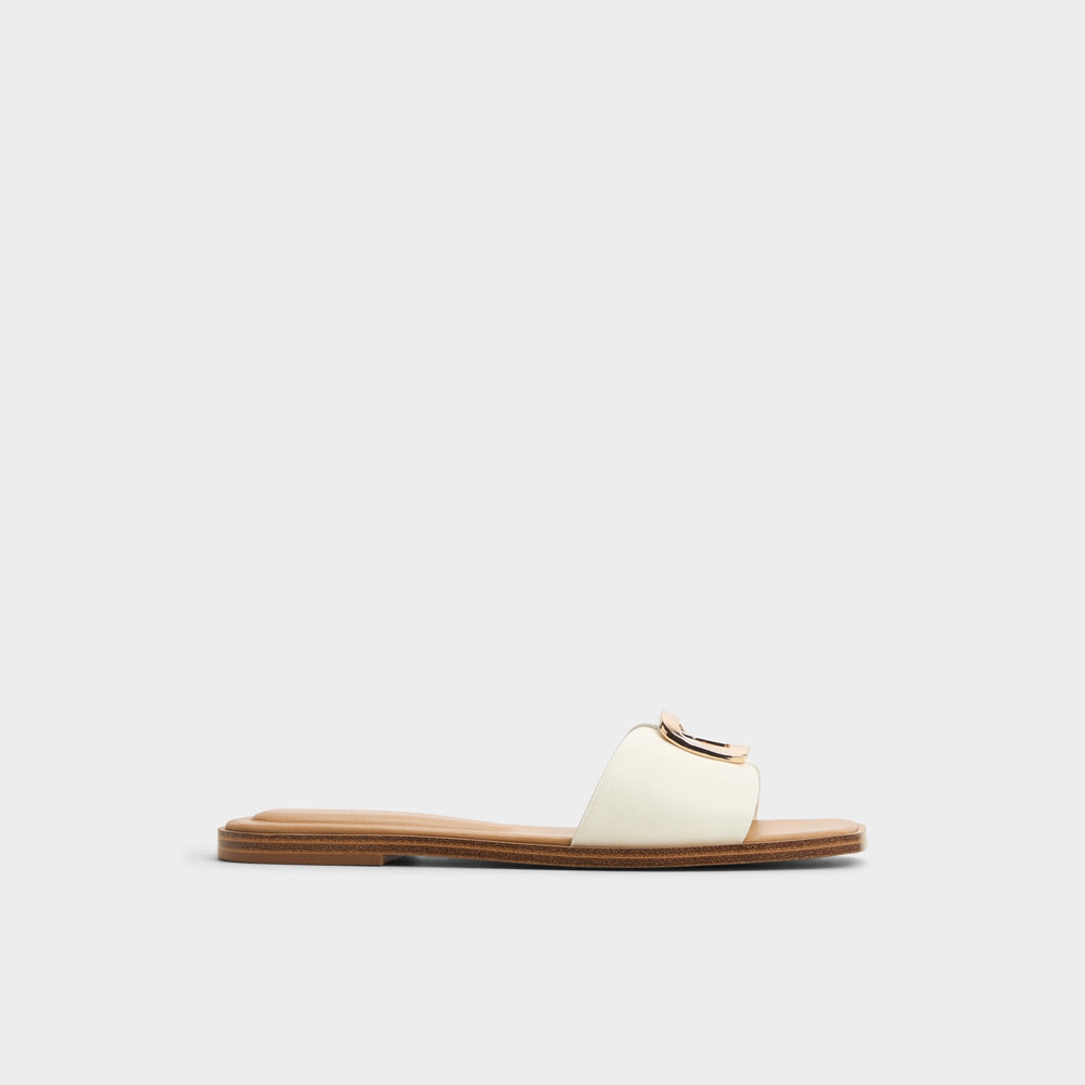 Aldo | Tidella White Women's Flats - Slide sandal