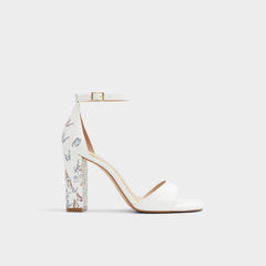 Aldo | Enaegyn White Multi Women's Strappy sandals - Strappy heeled sandal, Block heel