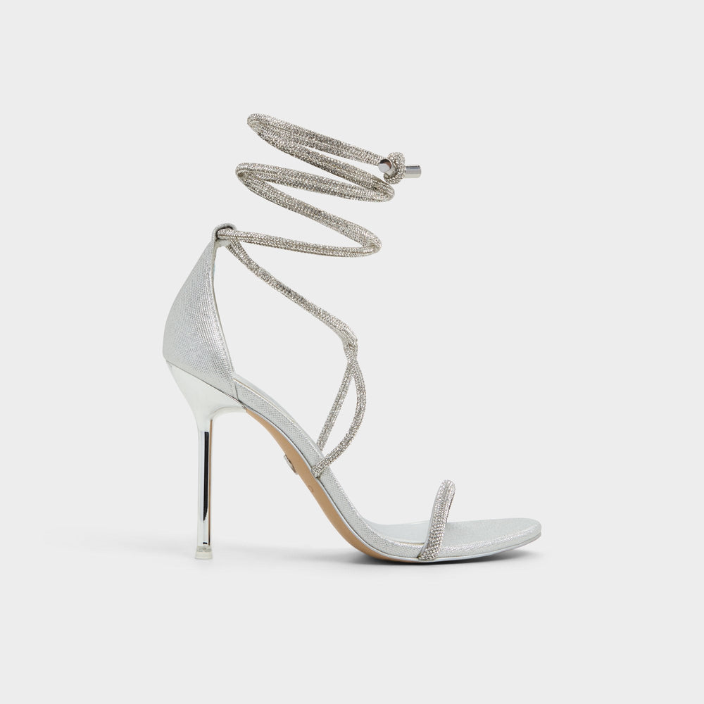 Aldo | Caladonia Silver Women's Iridescent metallics - Strappy heeled sandal, Stiletto heel