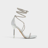 Aldo | Caladonia Silver Women's Iridescent metallics - Strappy heeled sandal, Stiletto heel