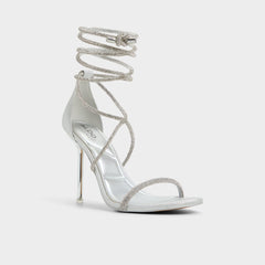 Aldo | Caladonia Silver Women's Iridescent metallics - Strappy heeled sandal, Stiletto heel